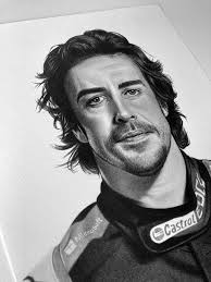 Limited Edition Print of Drawing Fernando Alonso Alpine F1 Formula 1 A4