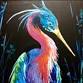 Neon Heron- Blacklight Painting!