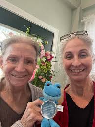 Mary gajdica with GG's Mom found the frog! what a great shop!!