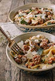 Winter Pasta W Sausage Meatballs Walnuts Crispy Sage Recipe Winter Pasta Winter Pasta Dishes Winter Pasta Recipes