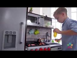 Assembly, review, and play time! Cuisine Uptown Elite Espresso Kidkraft 53426 Youtube