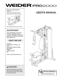 Weider Weevsy2026 Users Manual Manualzz Com