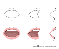 As you can see the further they get down the line, the more defined and fuller they get. How To Draw Anime Lips Tutorial Animeoutline