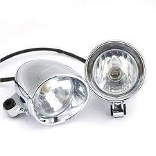 Universal 2x Chrome Motorcycle 4 Bullet Front Headlight Motorbike Headlamps Fog Lights For Harley Ho Motorcycle Headlight Harley Softail Deluxe Harley Softail