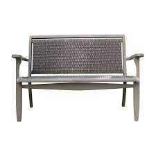 Hn Outdoor Mirabel Eucalyptus And Wicker Outdoor Bench In 2021 Used Outdoor Furniture Outdoor Bench Outdoor Garden Furniture