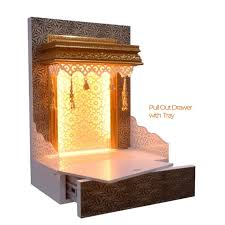 Decorative Wooden Mandir With Led Lights Led Lighting Home Room Door Design Pooja Room Design