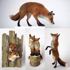 Needle Felted Fox Sculptures Felt Animals Needle Felted Fox Felt Fox