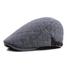 Classic Plaid Winter Beret Hat For Men Dark Blue Black And White Black And Gray Outfit Colour Mens Styl Trendy Hat Winter Hats For Men Black And Grey Outfits