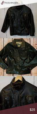 Hawke Co Bomber Faux Leather Jacket Kid S 10 12 Leather Jacket Kids Jacket Jackets