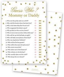5 out of 5 stars (1,232) $ 5.52. Amazon Com Mommy Or Daddy Baby Shower Guess Game 24 Count Faux Gold Glitter On White Kitchen Dining