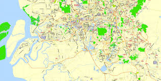 Great for everyday reference or tourist use. Kuala Lumpur Pdf Map Vector Malaysia Eng City Plan Editable Map
