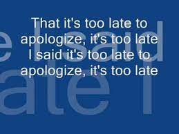 It's never too late to apologize. Justin Timberlake Too Late Youtube