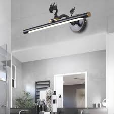 Black bathroom vanity lights : Mid Century Modern Bathroom Vanity Light Metal Brass Black Wall Sconce Light With Dragon Accents 14 18 23 W Beautifulhalo Com