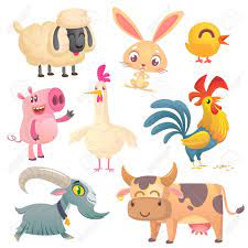 Collection Of Cartoon Farm Animals Vector Set Of Animal Icons Isolated On White Background Vect Animal Illustration Kids Cow Illustration Animal Illustration