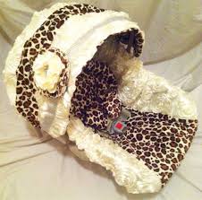 Custom Boutique Girls Infant Car Seat Carseat Cover Canopy Head Rest Chest Strap Covers Rosette And Leopard On E Baby Car Seats Baby Time New Baby Products
