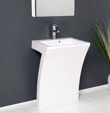 23 White Pedestal Sink Modern Bathroom Vanity With Medicine Cabinet Faucet And Linen Cabinet Option A sculptural pedestal bathroom sink is perhaps not the most practical solution but it definitely.