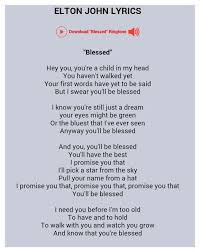 Elton John Blessed Elton John Lyrics I Miss My Mom Words