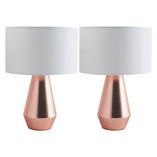 Maya Pair Of Copper Touch Lamps With Cream Fabric Shades Buy Now At Habitat Uk Lampbedroom Touch Lamp Pink Bedroom Decor Copper Living Room