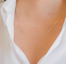 Diamond Sideways Initial Necklace Pave Diamond Initial Etsy