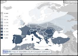 Distribution Of The Broadly South European Admixture In And Around Europe Map Historical Maps Cartography