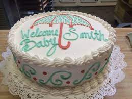 Available in white or chocolate layers only, serves 64, 100/170 cal. Baby Shower Cake With Umbrella Westhampton Pasty Shop Richmond Va Picture Of Westhampton Pastry Shop Richmond Tripadvisor