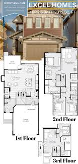 4 Bedroom 2 5 Bathroom 3 Story Home From Excel Homes Brown And Tan House Floor Plans Tan House Floor Plans House Plans