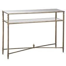 Uttermost Gold Henzler Console Table 24278 Glass Console Table Mirrored Console Table Sofa End Tables