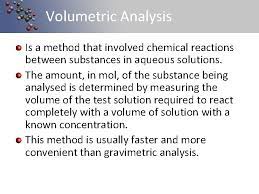 Volumetric analysis •a common way of finding an unknown concentration is by using the technique of volumetric analysis. Volumetric Analysis Introduction The Equipment The Terms The