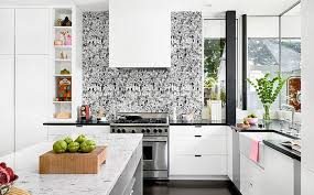 Decoration wallpaper to go with grey walls purple kitchen ideas. 20 Original Wallpaper Ideas For The Kitchen