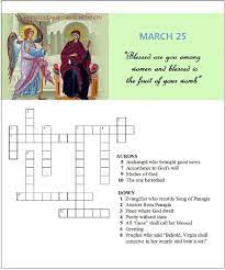 Orthodox Christian Annunciation Crossword Worksheet Children Teens For Parish And Home Use Only Not Annunciation Christian Education Christian Resources