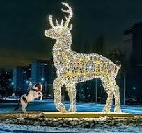 Led Motif 3D Customized Giant Sculpture Animals Outdoor Decoration Christmas Deer Motif Lights