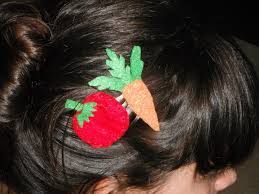 Hair jewelry such as maang tikka, headbands, hair clips and bobby pins are some of the best things that you will have for sure. Veggie Hair Clips How To Make A Fabric Hair Clip Embroidery On Cut Out Keep