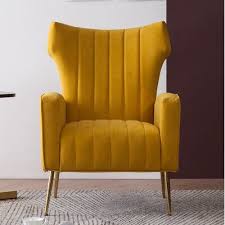 Mercer41 Lauretta Wingback Chair Wayfair In 2020 Wingback Chair Yellow Accent Chairs Chair