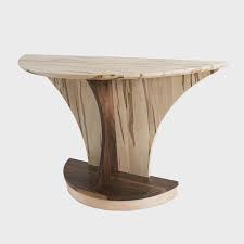 Half moon half circle side table. Quarter Sawn Oak Half Moon Side Table Console Tables Cabinets Living Room Furniture