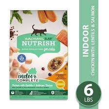 Whatever indoor cat food you choose, keep in mind that all cats require a diet that's high in animal protein and low in fat and carbs. Rachael Ray Nutrish Indoor Complete Natural Dry Cat Food Chicken With Lentils Salmon Recipe 6 Lbs Walmart Com Walmart Com