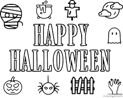 Color a pumpkin on this halloween coloring page. Happy Halloween With Spider And Scarecrow Coloring Page Coloringall