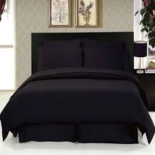 Black And Grey Bed Sets 8 Pc Solid Black Bedding Set By Royal Tradition Solids Microfiber 300 Black Bedding Black Bed Set Bedding Sets