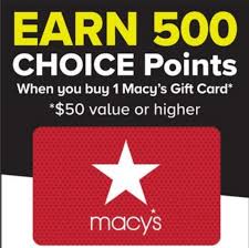 Gold status earns 3 points for. Expired Martin S Buy 50 Macy S Gift Card Get 500 Choice Points Gc Galore