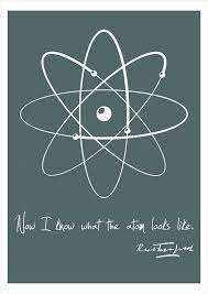 Science Art Physics Rutherford Quote And Model Of Atom Poster Typographic Print On Paper Or Canvas Up To A0 Size Science Art Science Teacher Gifts Kindergarten Science Activities