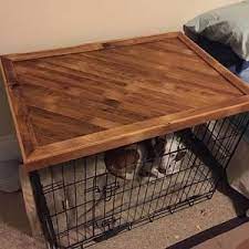 Dog Crate Table Etsy In 2021 Dog Crate Table Diy Dog Crate Dog Cages
