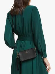 Michael michael kors logo print cross body bag. Coach Kira Leather Cross Body Bag Black At John Lewis Partners