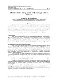 Pdf Effective Cable Sizing Model For Building Electrical