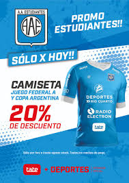 Check spelling or type a new query. A A Estudiantes De Rio Cuarto Sur Twitter Promo Estudiantes Solo Por Hoy Viernes 3 05 O Hasta Agotar Stock 20 De Descuento En Camiseta Juego Federal A Y Copa Argentina