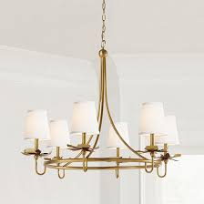 Julia Orchid Antique Brass Chandelier With Shades