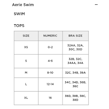 aerie swim bottom n tops size chart