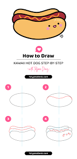 Looking to try an easy dog drawing? How To Draw Kawaii Hot Dog Step By Step Cute And Easy