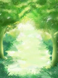 Full Hand Painted Woods Meadow Green Background Green Backgrounds Painting On Wood Painting