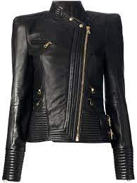 Balmain Lambskin Biker Jacket Farfetch Com Leather Jackets Women Womens Fashion Jackets Balmain Leather Jacket