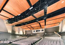 Ceilings Plus Garden City High School Auditorium Design Dlr Group Too Washed Out Gray Chairs Walls Etc Auditorium Design Architecture Hall Interior
