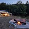 I am planning on building a patio with a fire pit on a sloped surface near a lake. 3
